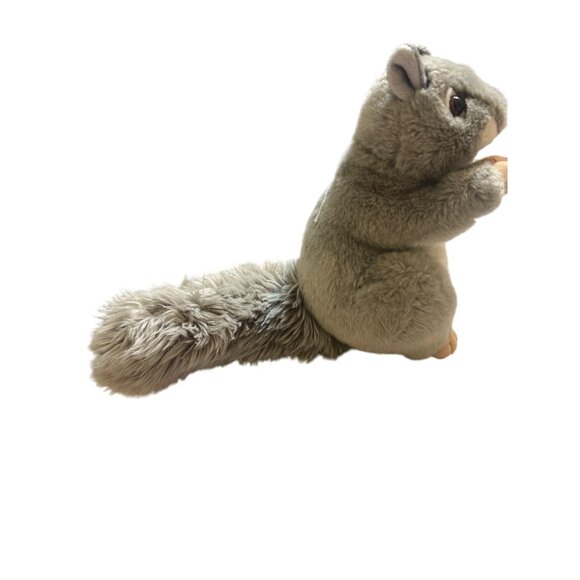 Miyoni By Aurora Gray Squirrel Plush Holding Acorn Realistic Wildlife 8" - Picture 3 of 4
